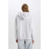 Relax Fit Kapüşonlu Kalın Basic Düz Sweatshirt D9935AX24WN