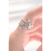 Renkli Zirkon Taşlı Silver Renk Ayarlanabilir Yüzük
