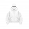 Samuray Ninja Çift Kapşonlu ZIP Fermuarlı Kanguru Çepli Tam Fermuarlı Hoodie Swetshirt - Beyaz