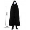 Siyah Kapüşonlu 120 cm Pelerin ve Beyaz Boyanabilir Tam Yüz Maske