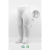 Tekli Ekose Kabartma Penye Külotlu Çorap BS50105 Beyaz