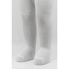Tekli Zikzak Kabartma Penye Külotlu Çorap BS50108 Beyaz