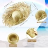 Tropikal Parti Naturel Hasır Hawaii Şapkası 13x36 cm