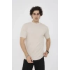 Unisex Bisiklet Yaka Slim fit T-Shirt- Bej