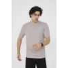 Unisex Bisiklet Yaka Slim fit T-Shirt- Boyalı Gri