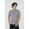 Unisex Bisiklet Yaka Slim fit T-Shirt- Gri