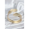 Yaprak Model Gold Renk Kadın Bileklik