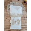 Yenidoğan Beyaz Wool Yün Kumaş Nakışlı Trilüks Kundak Bebek Battaniyesi Beyaz