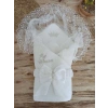 Yenidoğan Sahra Benim Prensesim Nakışlı Kundak Bebek Battaniyesi Ekru