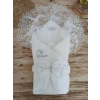 Yenidoğan Sahra Benim Prensim Nakışlı Kundak Bebek Battaniyesi Ekru