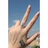 Yılan Figürlü Metal Ayarlamalı Antik Yüzük