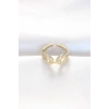 Zirkon Taşlı Gold Renk Ayarlanabilir Yüzük
