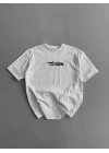 20/1 Penye Compack Baskılı Oversize Bisiklet Yaka Kısa Kol Yazlık T-shirt - Beyaz