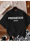 20/1 Penye Compack Baskılı Oversize Bisiklet Yaka Kısa Kol Yazlık T-shirt - Siyah