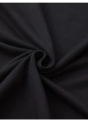 20/1 Penye Compack Baskılı Oversize Bisiklet Yaka Kısa Kol Yazlık T-shirt - Siyah