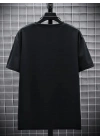 20/1 Penye Compack FUTRE Baskılı Oversize Kısa Kol Bisiklet Yaka T-shirt - Siyah