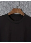 20/1 Penye Compack I TRIED TO WARN YOU. Baskılı Oversize Bisiklet Yaka T-shirt - Siyah