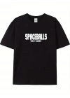 20/1 Penye Compack SPACEBALLS Erkek Baskılı Oversize Bisiklet Yaka Kısa Kol Yazlık T-shirt - Siyah