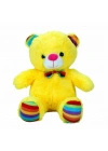2962 Oturan Kurdeleli Renkli Peluş Ayı 30 cm -