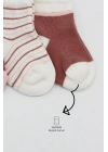 3Lü Penye Kız Soket Çorap 10112 Pudra