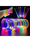 3 Modlu Pilli LED Işıklı Esnek Parti Bilekliği Pembe