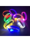 3 Modlu Pilli LED Işıklı Esnek Parti Bilekliği Sarı