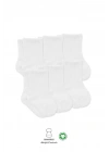 6Lı Basic Penye Soket Çorap 10101 Beyaz