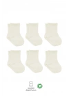 6Lı Basic Penye Soket Çorap 10101 Ekru