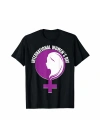 8 Mart Dünya Kadınlar Günü İçin Özel Baskılı T-shirt - Siyah