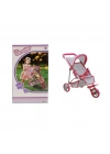 9614  3 Tekerlekli Pembe Gri Puset -NessiWorld