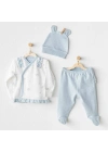 AC25646 Bunny Bear 3Lü Zıbın Set Blue