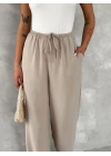Ayrobin Oversize Kadın Pantalon - Bej