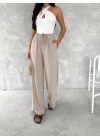 Ayrobin Oversize Kadın Pantalon - Bej