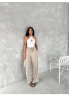 Ayrobin Oversize Kadın Pantalon - Bej