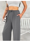 Ayrobin Oversize Kadın Pantalon - Füme