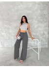 Ayrobin Oversize Kadın Pantalon - Füme