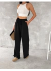 Ayrobin Oversize Kadın Pantalon - Siyah