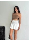 Ayrobin Şortlu Etek - Beyaz