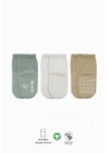 Basic Kaymaz Penye Soket Çorap 3Lü BS10107 Nil Ekru Bej