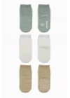 Basic Kaymaz Penye Soket Çorap 3Lü BS10107 Nil Ekru Bej