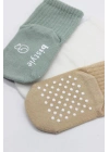 Basic Kaymaz Penye Soket Çorap 3Lü BS10107 Nil Ekru Bej