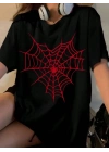 Baskılı Kadın T-shirt - Siyah