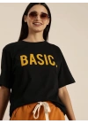 Baskılı Kadın T-shirt - Siyah