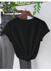 Baskılı Kadın T-shirt - Siyah