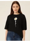 Baskılı Kadın T-shirt - Siyah