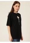 Baskılı Kadın T-shirt - Siyah