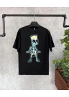 Bisiklet Yaka Kısa Kol Çocuk Baskılı T-Shirt - Siyah