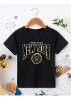 Çocuk Unisex Baskılı T-Shirt - Siyah