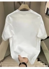 Day One Baskılı Oversize Bisiklet Yaka T-shirt - Beyaz