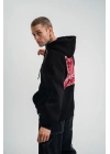 Double Oversize Kapşonlu Dijital Patchli SweatShirt - Siyah